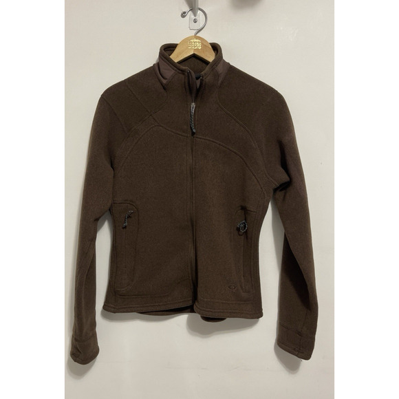 Mountain Hardware Jacket Womens Medium Brown Polartec Full Zip Knit - Picture 2 of 10